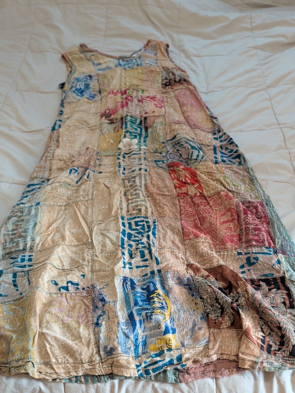 Vintage Patchwork Boho Maxi Dress